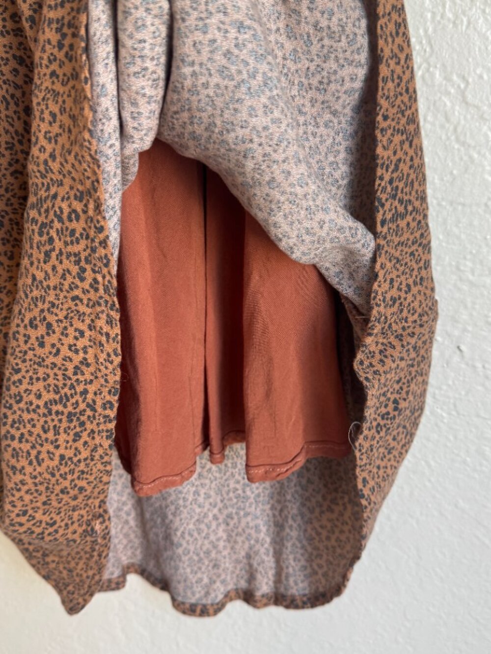 Audrey 3+1 Leopard Print Cowl Neck Slip Dress Adjustable Straps Size L - Picture 5 of 6